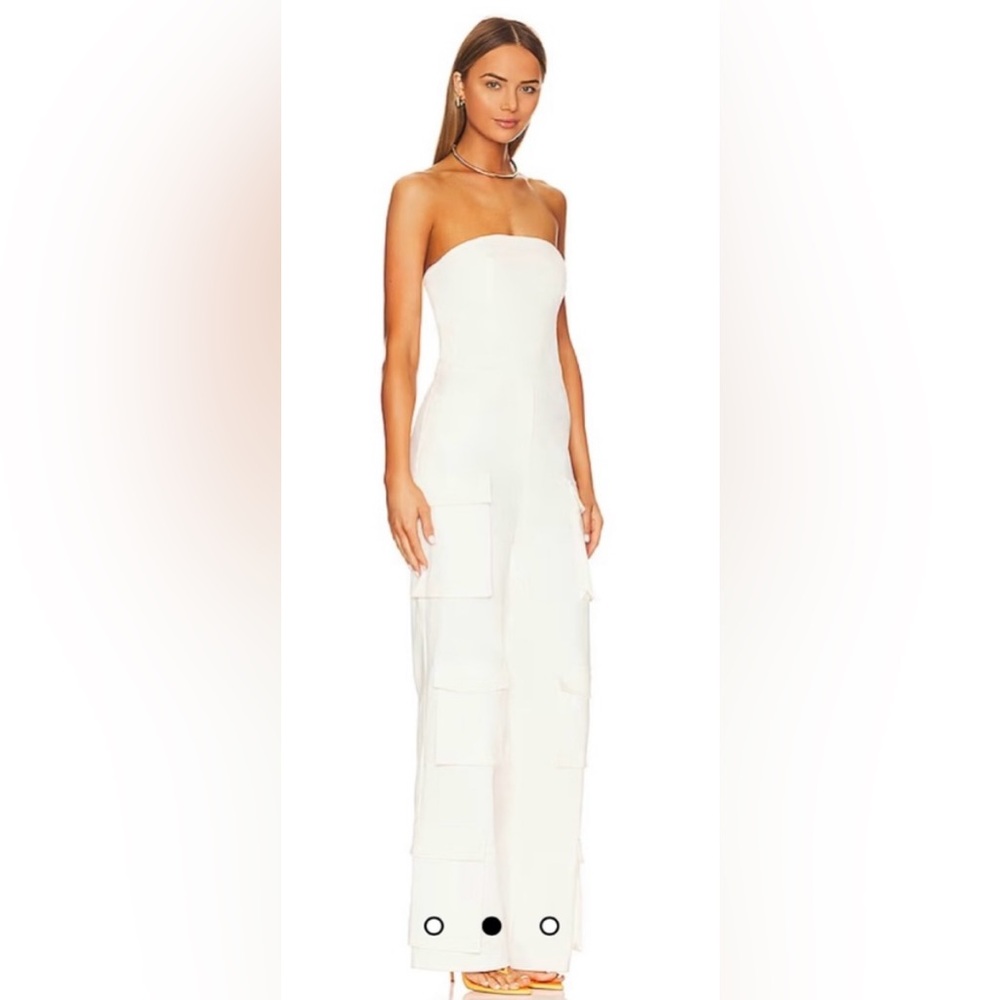 Chic Strapless White Jumpsuit